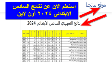 نتائج السادس الابتدائي 2024 البصرة وعموم المحافظات العراقية عبر موقع نتائجنا الوزاري results.mlazemna.com