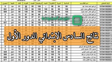 عاجل.. إعلان نتائج السادس ابتدائي محافظة صلاح الدين 2024 الدور الأول pdf بكل مدارس المحافظة