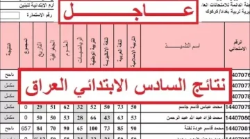 مبارك النجاح .. رابط استعلام نتائج السادس الابتدائي 2024 الدور الاول جميع المحافظات العراقية عبر موقع الوزارة الرسمي