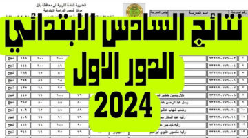 وزارة التربية العراقية تعلن نتيجة السادس الابتدائي الدور الأول في جميع المحافظات العراق 2024