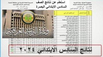 استعلم عن نتائج السادس الابتدائي البصرة وجميع المحافظات العراقية الدور الأول 2024 عبر الرابط epedu.gov.iq