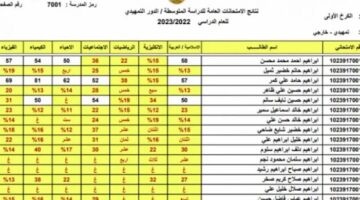 عاجل ظهرت هسه.. نتائج الثالث المتوسط 2024 دور أول pdf في كل المحافظات العراقية بالرقم الامتحاني