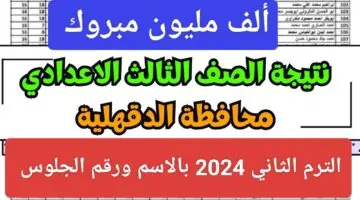 “بالاسم ورقم الجلوس”.. أعرف نتيجة الصف الثالث الإعدادي محافظة الدقهلية 2024 الترم الثاني