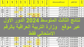 “موقع نتائجنا pdf” لينك نتائج الثالث المتوسط 2024 الدور الأول عبر موقع  وزارة التربية العراقية بالرقم الامتحاني فقط