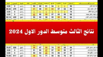 الآن.. نتائج الثالث متوسط الدور الاول 2024 pdf من خلال موقع نتائجنا و موقع وزارة التربية العراقية