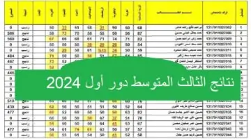 لينك “results.mlazemna” نتائج الثالث المتوسط دور أول 2024 عموم المحافظات من موقع وزارة التربية العراقية بالرقم الامتحاني