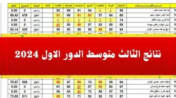 رابط تنزيل نتائج الثالث متوسط  2024 الدور الاول pdf من خلال وزارة التربية العراقية